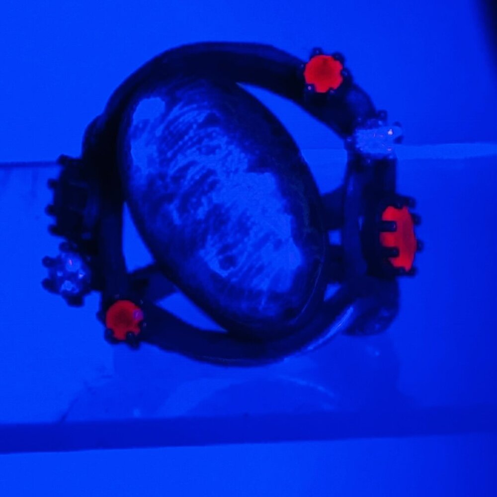 Huge Sterling Silver 925 Ruby Emerald Branch Ring… - image 5